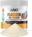 Poudre d'huile de lin AKI - emballée avec des éléments nutritifs essentiels comme les acides gras oméga-3, fibre et lignans - Exemptes d'additifs artificiels, fabriqués avec des ingrédients de qualité idéale (5.30oz/150g)
