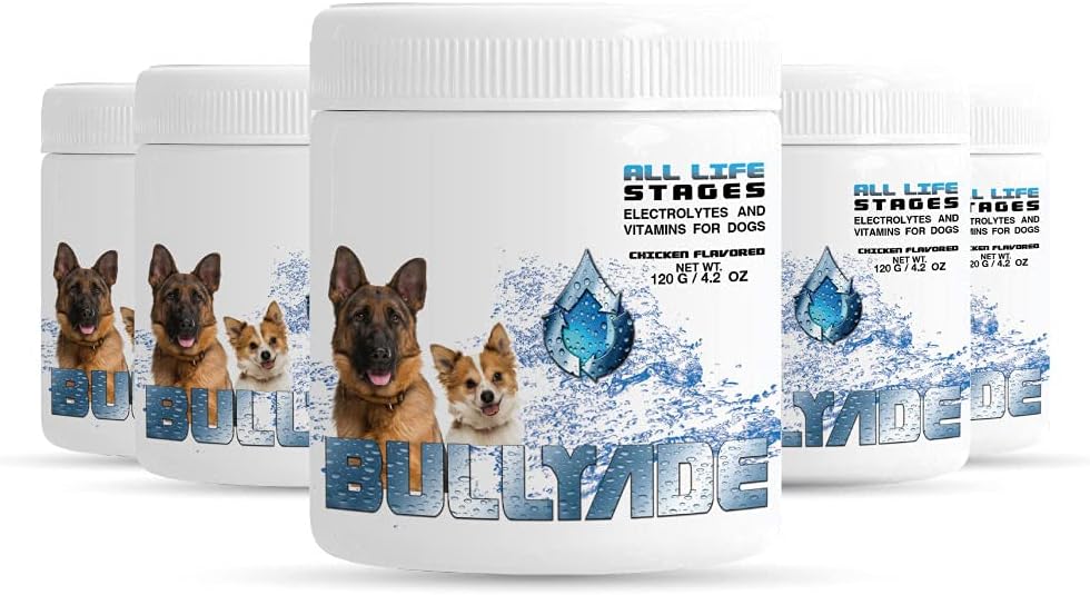 Integratore di cani naturale con 18 vitamine, minerali ed elettroliti. Miscela con acqua o cibo. (Pacco di pollo 5)