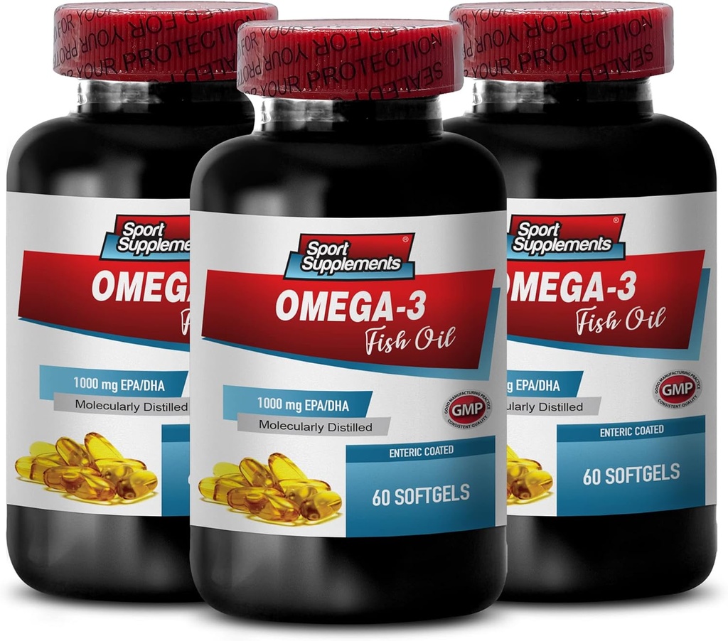 Omega-3 8060 Fischöl - Fischöl - Fischöl-Ergänzungen, Fischöl Omega 3 Nahrungsergänzungsmittel, Omega 3 Nahrungsergänzungsmittel, Wild Alaskan Fischöl, Pure Omega 3-3 Bot 180 Softgels