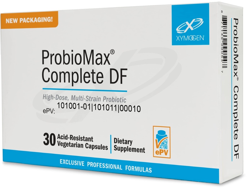 XYMOGEN ProbioMax Complete 45B - 45 Billion CFU Probiotic Supplement - High Dose, Dairy Free Probiotics mit Lactobacillus acidophilus - Ehemals ProbioMax Complete DF (30 Kapseln)
