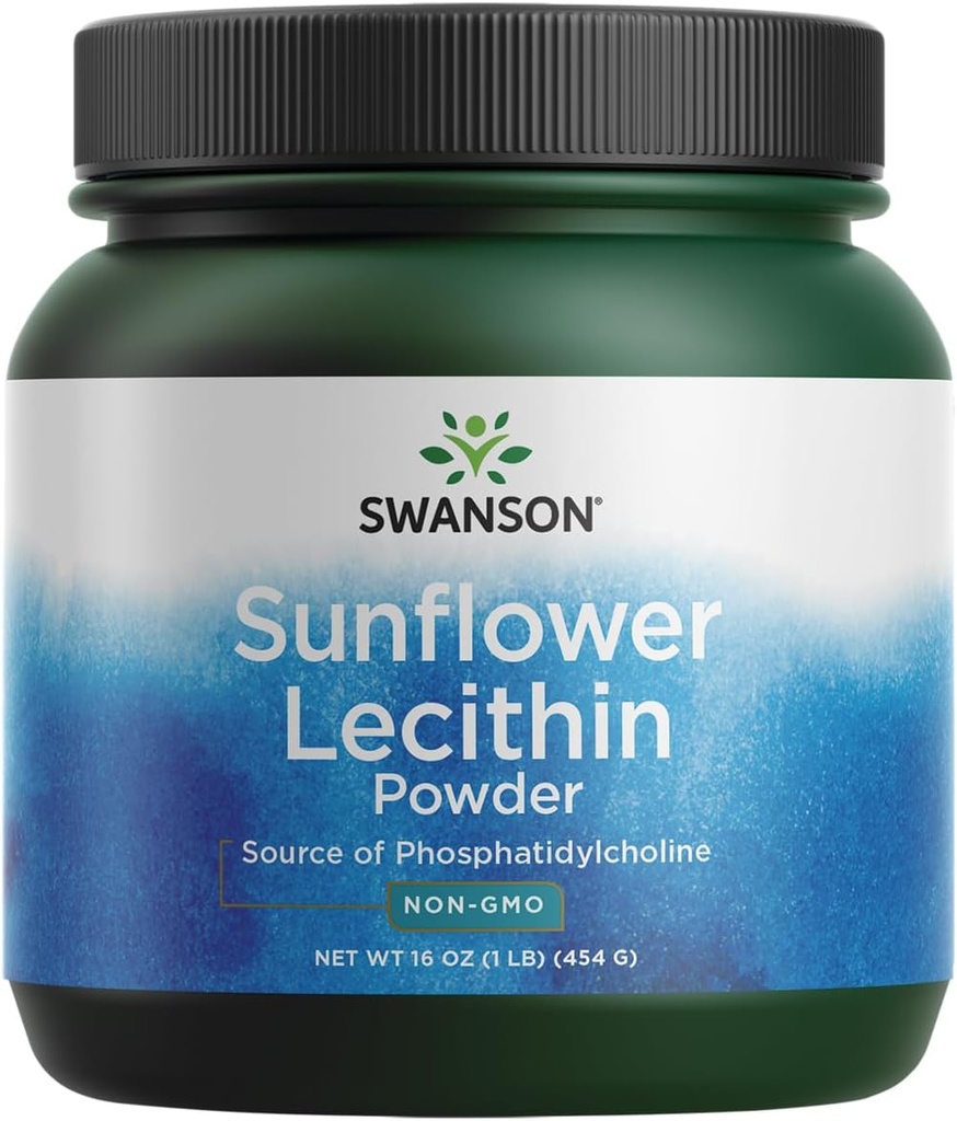 Swanson Sunflower Lecithin Brain Health Nervous System Support Non OGM Soy-Free Vegetariano 16 oz (1lb) 454 Gram Powder