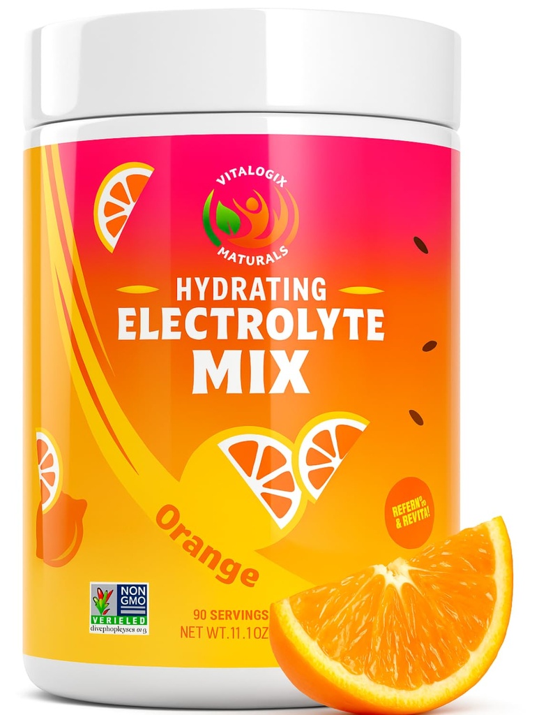 Elektrolyt-Pulver – Zero Sugar Orange Hydration Mix | 90 Servierungen | Keto, Vegan, Gluten-Free | Natürliche Elektrolyte für Muskel-Recovery, Energy & Cramp Support | für Frauen, Läufer, Sportler