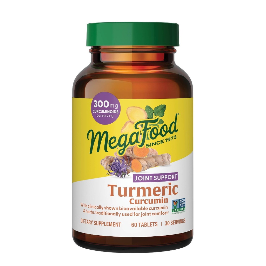 MegaFood curcumina curcuma extra-forza - supplemento di supporto congiunto - curcumina curcuma con pepe nero & Boswellia estratto - Vegan - Made Without 9 Allergeni alimentari - 60 Tabs (30 Serve)