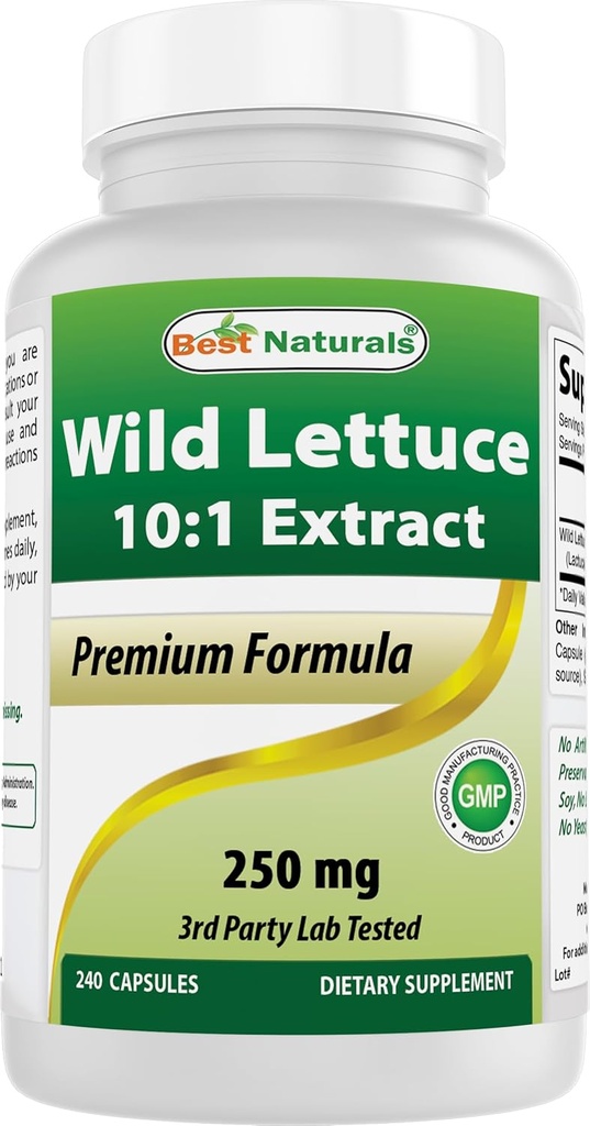 Best Naturals Wild Lettuce 10:1 Extrakt 250 mg - 240 Kapseln