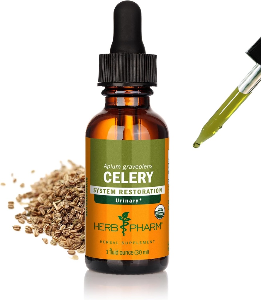 Kräuter Pharm Certified Organic Celery Seed Liquid Extract für Urinary System Support - 1 Unze (090700000356)