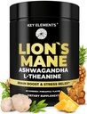 Gummie di funghi organici del leone di alta resistenza con Ashwagandha & L-theanine - Potent Lion's Mane Brain Supplements for Memory & Relaxation - Mushroom Gummies for Focus