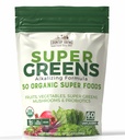 Country Farms Super Greens Natural Flavor, 50 Organic Super Foods, USDA Organic Drink Mix, Frutta, Verdura, Super Greens, con Fiber, Funghi e Probiotici, Supporti Energia, 60 Serve, 900g