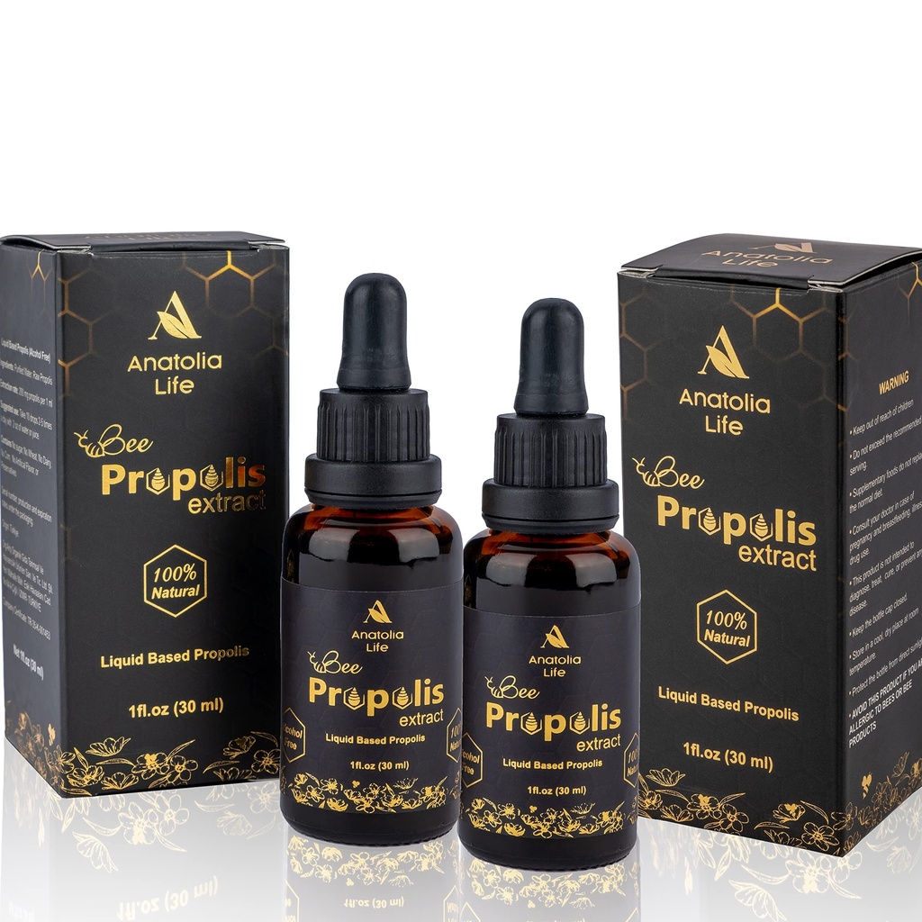 Estratto di Propoli di api naturali, 30 mL, Advanced Liquid Tincture Immune System Booster and Seasonal Defense, Pure High Potency Herbal Supplement, Non-GMO (Propolis (2) Pack)...