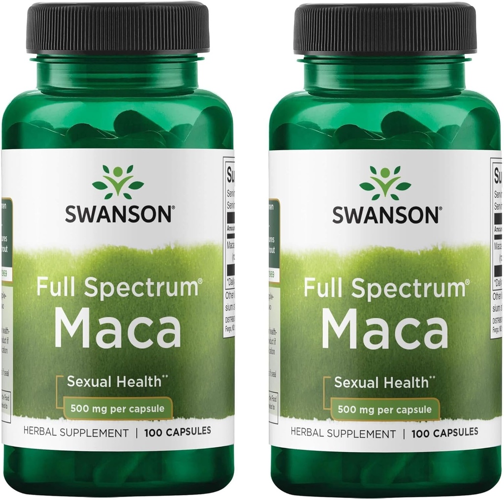 Swanson Maca 500 Milligrammes 100 Capsules (2 Pack)