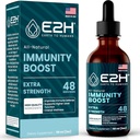 E2H Advanced Immune Defense Supplement - All-Natural Immun Booster - Immun Support Supplements Tropfen - Enthält Heilige Basilikum, Papaya Blätter und rote Banded Polypore - Non-GMO, Vegan - 2 Fl Oz
