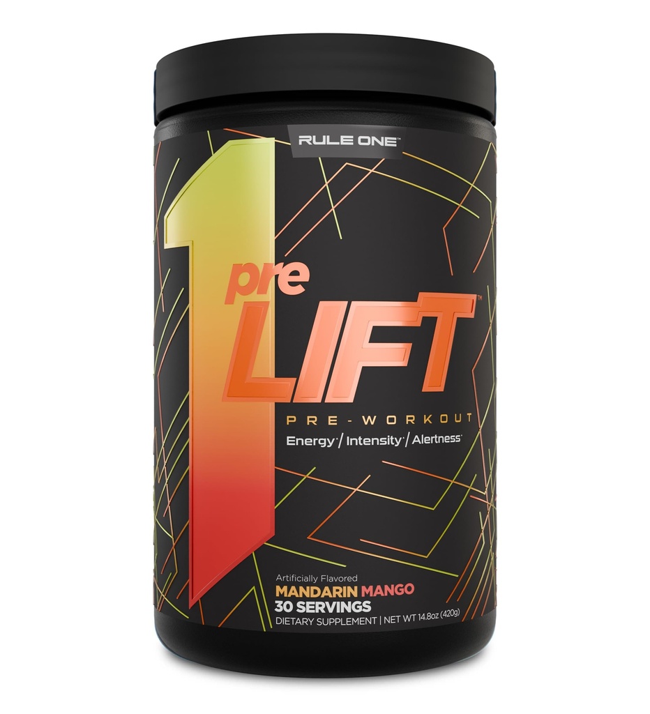 Règle 1 avant l'entraînement - 6g Citrulline, 3.2g Beta Alanine, 3 sources de caféine + 20 autres pour l'énergie, l'alerte, et l'endurance (30 services, Mandarin Mango)
