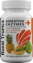 Royal Tropics Integratori di enzima digestivo - Formula vegetariana con verde Papaya Aggiunto Riduttore di acido di bromelaina per la salute del fegato Perfetto Veggie 90 capsule 500 mg