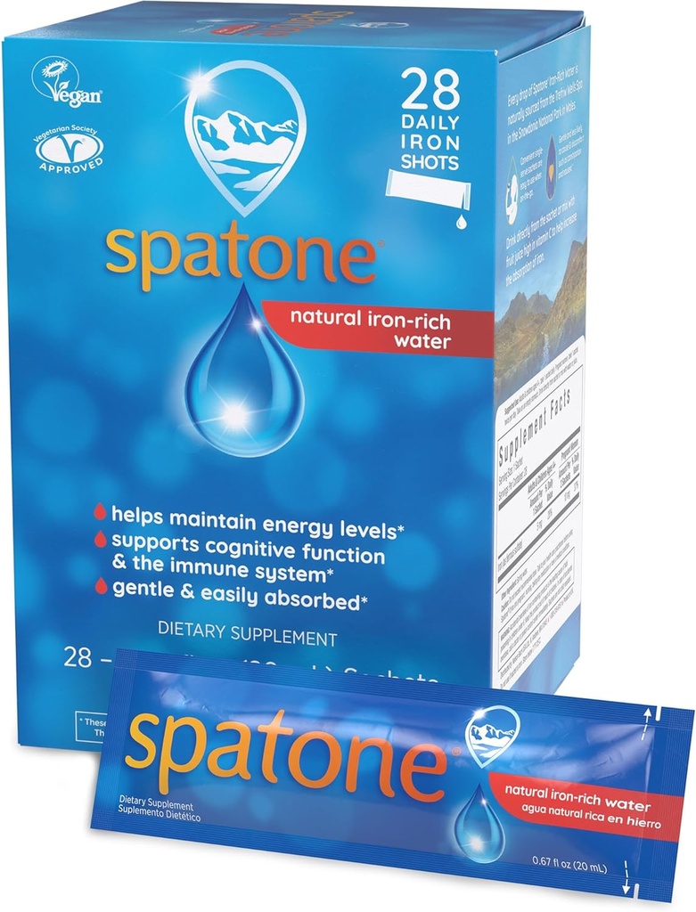 Supplément naturel en fer liquide pour les femmes - Hommes et enfants 4 ans et plus - Idéal pendant la grossesse - Facilement absorbé et doux - Vegan - Végétarien - Arôme original - 28-Jour - 5mg de fer par sachet de 20mL