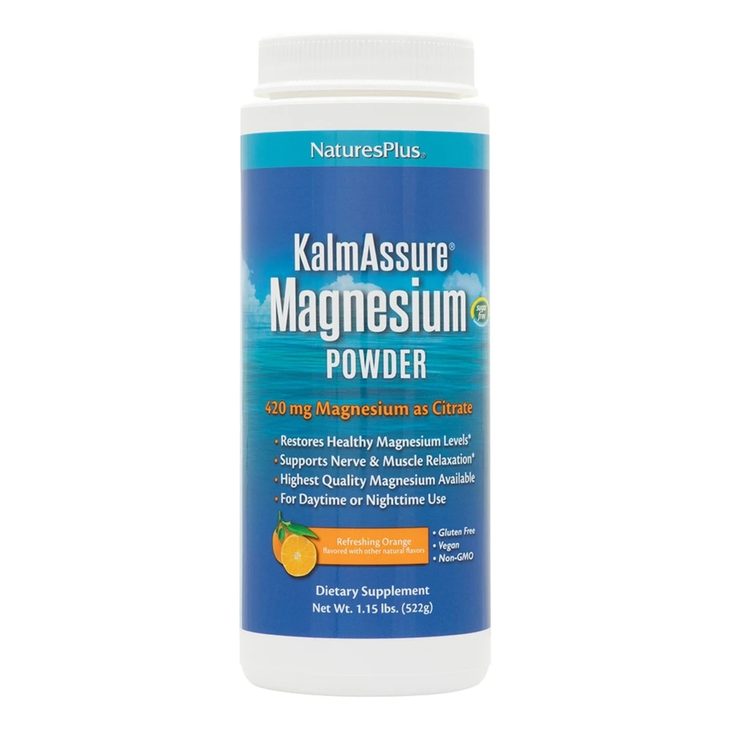 NaturesPlus KalmAssure Polvere di Magnesio - 1.15 lb - Arancio aroma - Supporta il Rilassamento di Nerve e Muscolo - Non OGM, Gluten Free, Vegan - 60 Serve