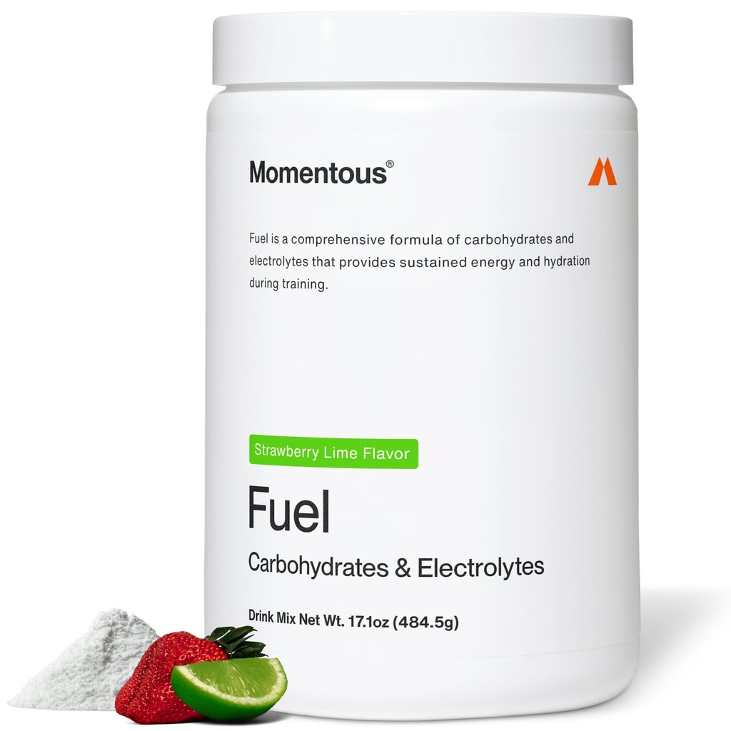 Momentous Fuel Intra-Workout Energy & Hydration Drink Mix - Pulver für nachhaltige Energie während Workouts - NSF zertifiziert für Sport - GMO- & Glutenfrei - Erdbeer Lime