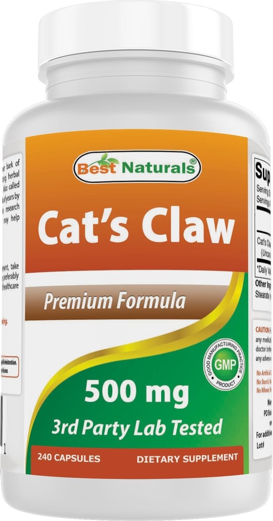 Migliore Naturals Cat's Claw Capsule, 500 mg, 240 Conte