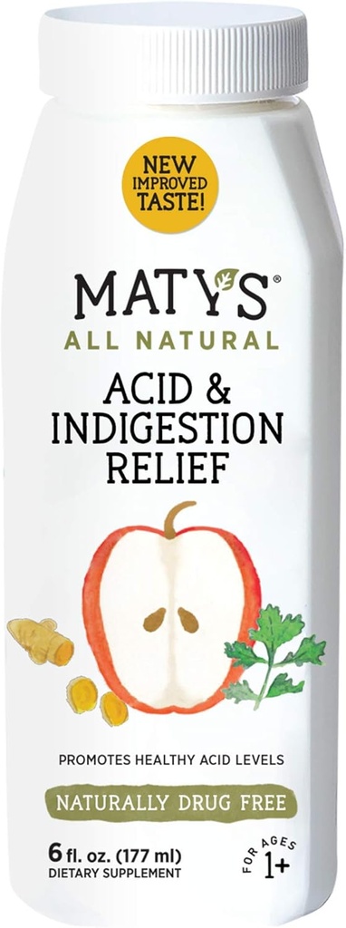 Acid & Indigestion Relief Liquid - Sicuro ed efficace, Tutto Natural Heartburn Antacid Alternative Realizzato con Aceto di Sidro di Mela, Ginger & Turmeric – 6 fl oz