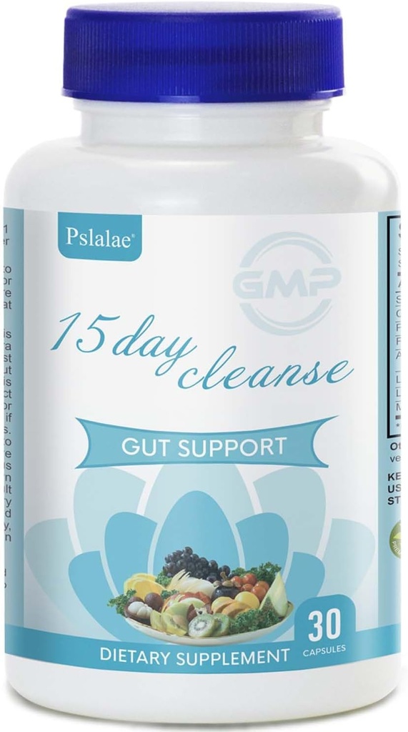 15 giorni Cleanse, Gut e Colon Supporto, Advanced 15 giorni Gut Cleanse Detox per le donne e gli uomini con Senna, Cascara Psyllium Husk & Sagrada, 30 Conte