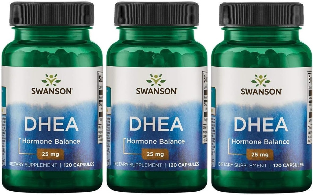 Swanson Premium Brand Dhea - Hohe Potenz 25 mg 120 Caps 3 Pack