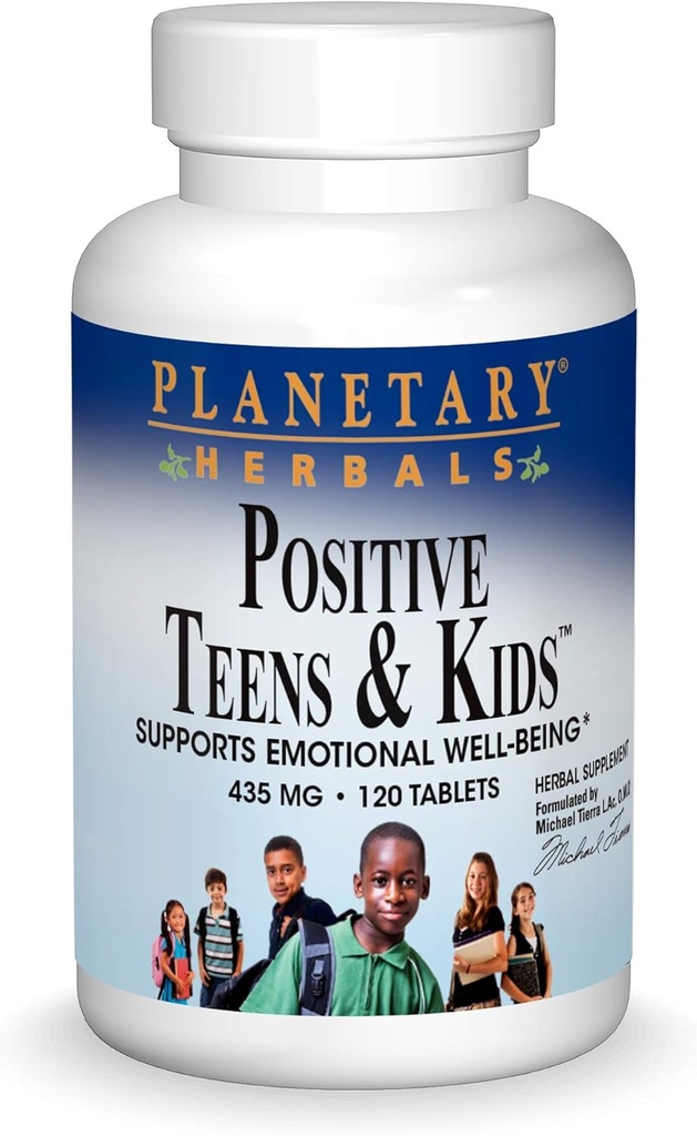 Planetary Kräuter Positive Teens & Kinder 435mg, unterstützt Emotional Wohlbefinden, 120 Tabletten