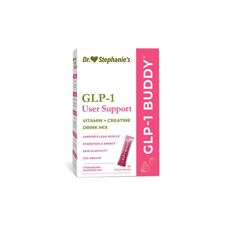 Dr. Stephanie GLP-1 Buddy Coppia con GLP-1 Boosters per i migliori risultati - Supporto digestivo, Preserve muscolare magra, Vitamine replenish - Miscela per bevande anguria fragola