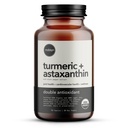Astaxanthine biologique 12mg Plus Turmère 1500mg, Extrait de poivre noir, Haute absorption, Eye, Coeur, Peau, articulaire, Vegan, Sans gluten, Non-OGM, Double Antioxydant, Supplément Curcumine Turmère, 30jours