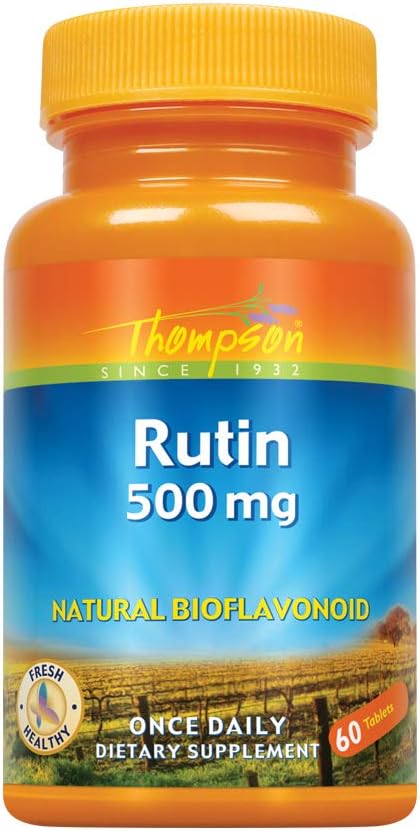 Thompson Rutin 500mg | Bioflavonoid und Antioxidant | Gesunde Vascular System Unterstützung | Non-GMO & Vegan | Lab Verifiziert | 60 Tabletten