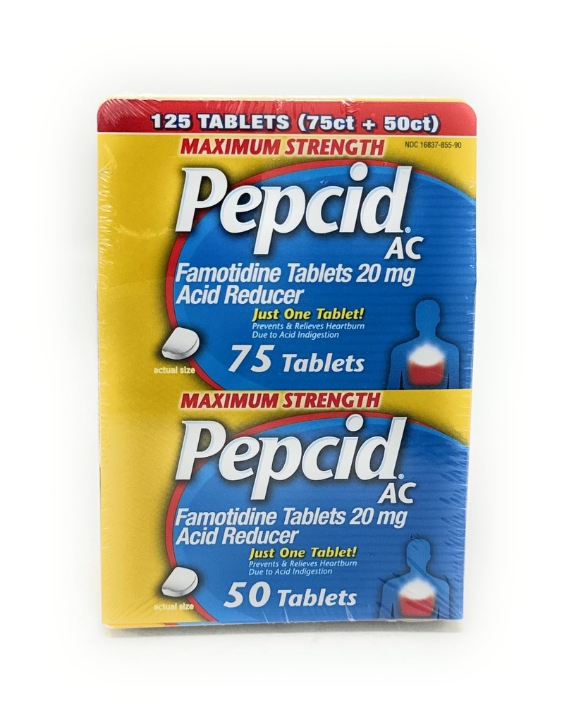 Réducteur d'acide AC Pepcid Résistance maximale - 125 comprimés