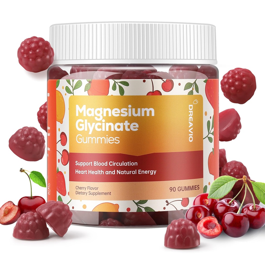 90 Count Magnesium Glycinate Gummies 400mg w/Ashwagandha Supplement - Zuckerfreie Zink Magnesium Glycinat Supplement Ashwagandha Gummi für Erwachsene