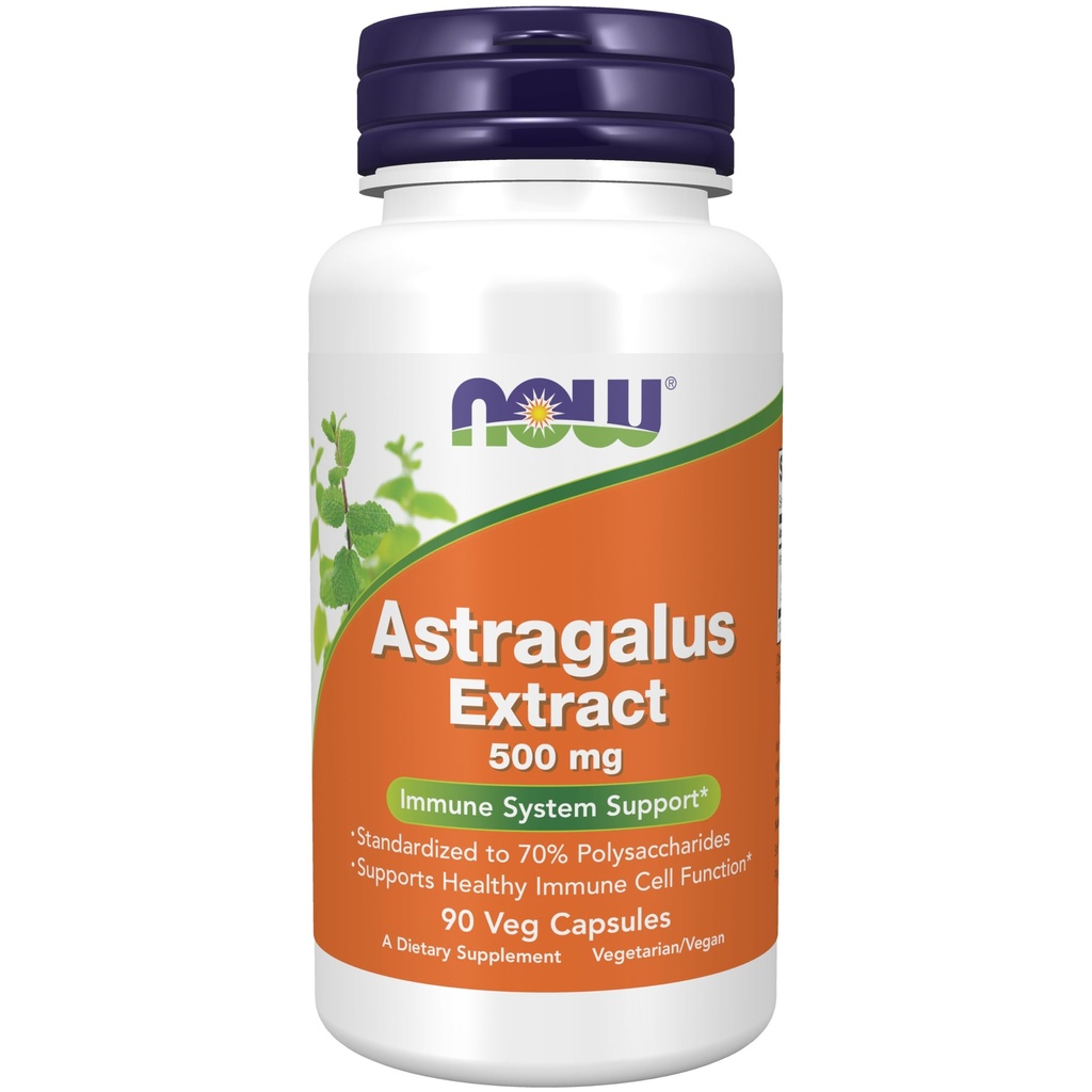 NOW Foods Integratori di Supporto Immune, Astragalus Extract 500 mg (Standardized to 70% Polysaccharides), 90 capsule di Veg