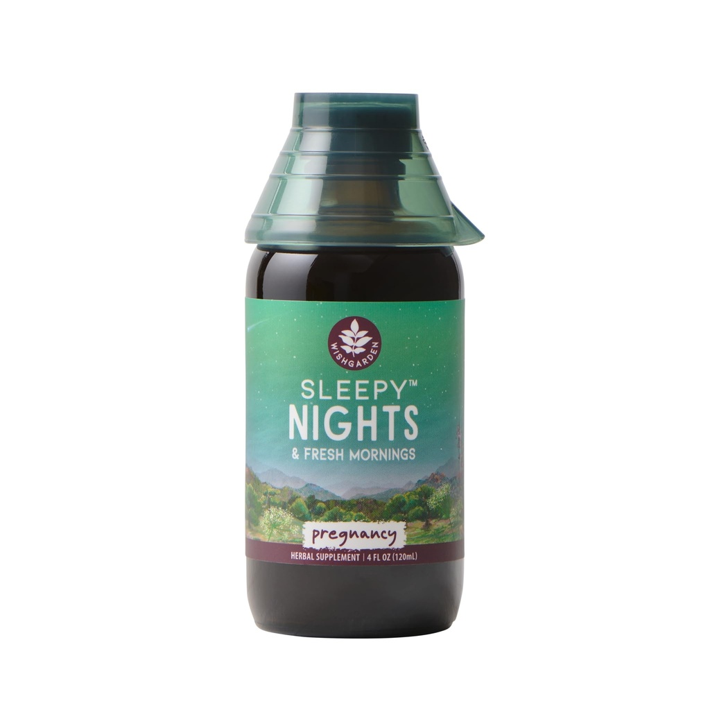 WishGarden Kräuter Schlafende Nächte für Schwangerschaft - Pflanzenbasierte Kräuter Schlafhilfe Safe für schwangere Mütter, Organic Sleep Tincture mit Kamille & Scullcap unterstützt Restful Sleep Ohne Melatonin, 4oz