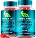 NutraRize (paquet de 2 gommes de vinaigre de cidre de pomme de terre de pluie Keto pour perte de poids, officiel KetoRain Keto+ACV Gummy, vinaigre de cidre de pomme tout naturel pour le soutien de la digestion, Premium et facile à mâcher Gomitas (120 Gummies)