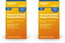 Basic Care Hemorrhoidal Suppositories, Relief von Brennen, Juckreiz und Unzulänglichkeiten von Hämorrhoiden, 24 Count (Pack von 2)
