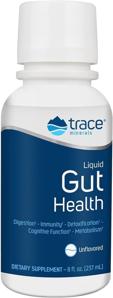 Trace Minerals Gut Health - Soutien pour le doublage, la digestion saine, la fonction du système immunitaire - Supplément de santé digestive avec l'acide humique et l'acide fulvic - Sans saveur, 8 fl oz (environ 47 portions)