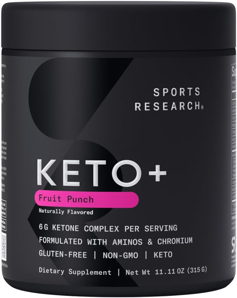 Sportforschung Keto Plus Exogene Ketone mit goBHB - 30 Servierungen | Keto Elektrolytpulver für Hydration, Energie, Fokus & Ketosis | Keto Zertifiziert, Vegan Friendly (Fruit Punch)