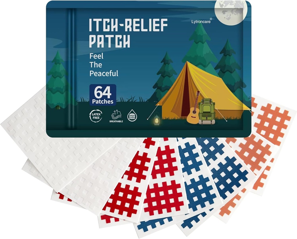 Bug Bite Itch Relief Patch per bambini (64 Count),Esssenziali di viaggio per bambini,Ingredienti naturali