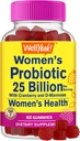 25 milliards de probiotiques pour les femmes Gommies avec canneberge et D-mannose - 12 souches - Vaginal Health, Digestive Support, Gut Health et Feminine Health - 60 Gommies