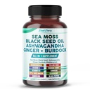 Sea Moss Black Seed Oil Ashwagandha Ginger Burdock Bladderwrack - Supporto per l'immunità - Made in USA