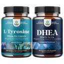 Bundle di Free Form L Tyrosine 1000mg Capsule - Aminoacido Nootropic per Mood Focus Attenzione e prestazioni cognitive e DHEA Supplemento per l'equilibrio dell'ormone - Dehydroepiandrosterone per gli adulti