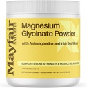 Magnesio Glycinate Powder Supplement, con Ashwagandha e Irish Sea Moss, Supporta la resistenza e il rilassamento muscolare, 30 Serve