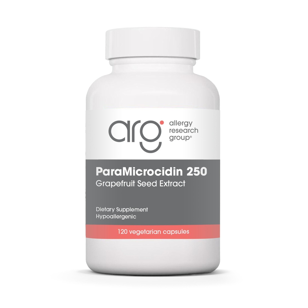Allergy Research Group ParaMicrocidin 250 Supplement - Grapefruit Seed Extract 500mg, Unterstützt Metabolische Funktion, Kontaminantfrei, Vegetarische Kapseln - 120 Count