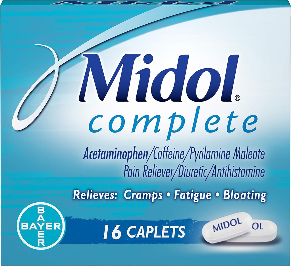 Midol Complete Caplets - 16 Caplets, Confezione da 3