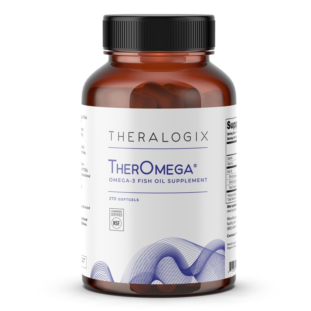 Theralogix TherOmega Omega-3 Fish Oil Supplement - Unterstützt Herz, Gehirn, Immun- & Gelenke Gesundheit* - 700 mg DHA & EPA von Wild Alaska Pollock - Sustainable Sourced - NSF Certified - 270 Softgels