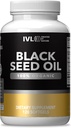 IVL - Organic Black Seed Oil - 120 Softgel Kapseln - (1000mg pro Servieren) - Pure Cold Pressed Nigella Sativa Seed Oil - Omega 3 6 9, Antioxidantien, Thymochinon - Black Seed Oil Liquid Kapseln