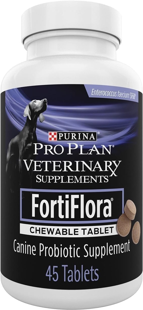 Purina Pro Plan Tierische Ergänzungen FortiFlora Chewable Dog Probiotic Supplement Tabletten 45 ct. Canister