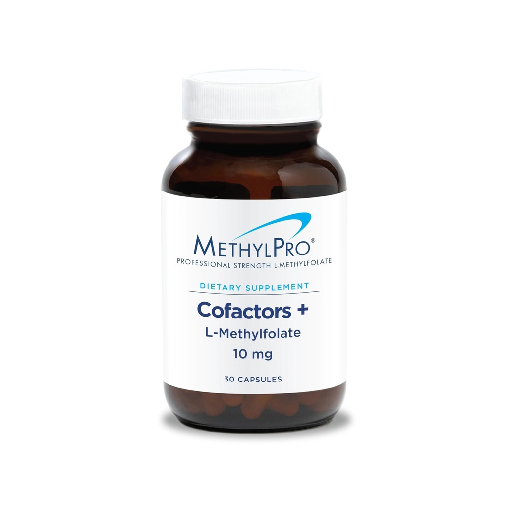 MethylPro L-metilfolato 10 mg + Cofattori - L Methyl Folate Supplemento per le donne e gli uomini, vitamina B9 metilato (5-MTHF) con B6 e B12 per la salute del cervello, messa a fuoco e calma - 30 capsule (pacchetto di 1)