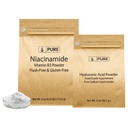 INGRÉDIENTS ORIGINAL DE PURE Acide hyaluronique et bundle de niacinamide, de différentes tailles, sans flush, poudres fines