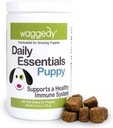 waggedy Daily Essentials Welpe – Full-Spectrum Functional Treats, Small oder Large Breed Puppy Supplements – Hundeergänzungen & Vitamine – Hunde-Im Wesentlichen für Welpen (60 Chews)