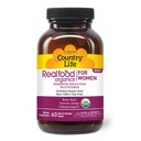 Country Life Realfood Organics Femmes Multivitamines – USDA Organic, Vegan, sans gluten – 1.300mg Fermented Whole Foods, Vitamines D, E, B, Folate & Biotine – Daily Energy & Beauty – 60 comprimés