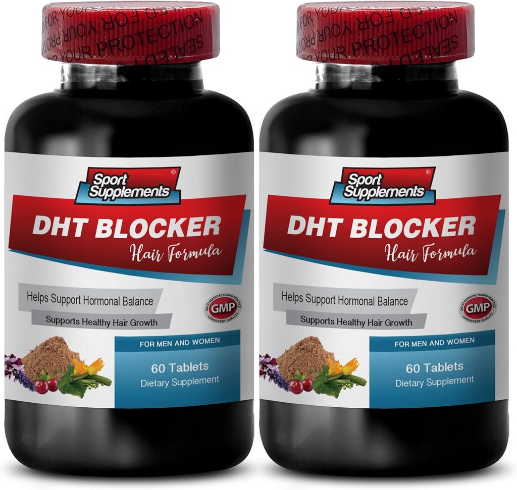 Vitamines capillaires de croissance sans biotine - DHT Blocker Formule de cheveux - Soutien santé de la croissance des cheveux - il shou wu pour cheveux gris, supplément d'isoflavones de soja, capsules de racine kudzu, dht Blocker - 2B 120 Cap